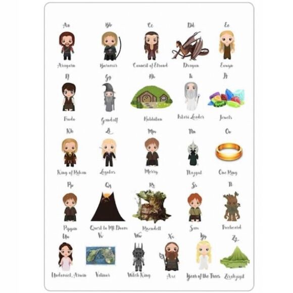 Lord of the Rings Alphabet Magnet - Picture 4 of 6